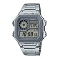 Casio Men Multi-Function Digital World Time Watch with Stainless Steel Band - AE-1200WHD-7A