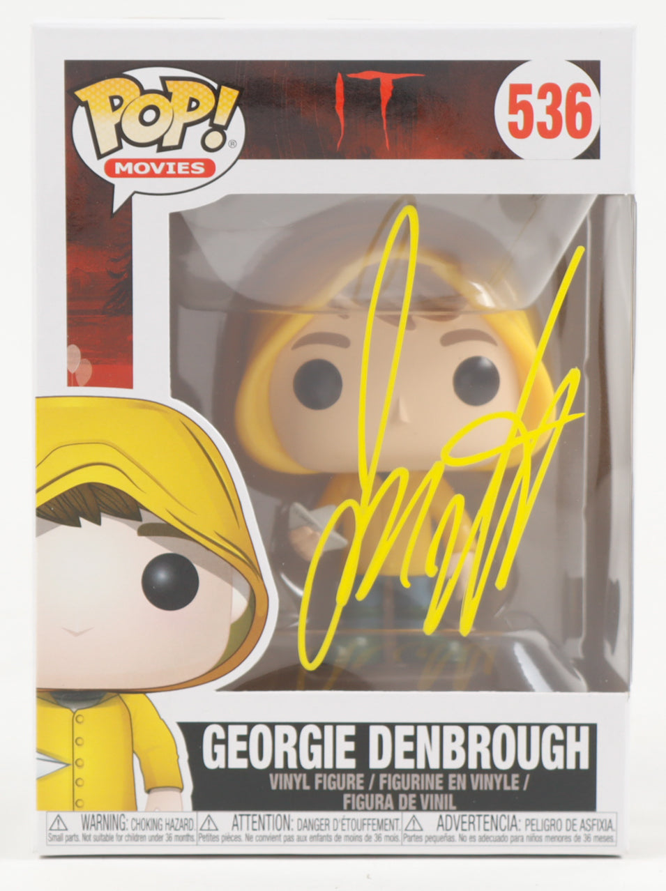 Jackson Robert Scott Signed "IT" #536 Georgie Funko Pop! Vinyl Figure (Beckett)