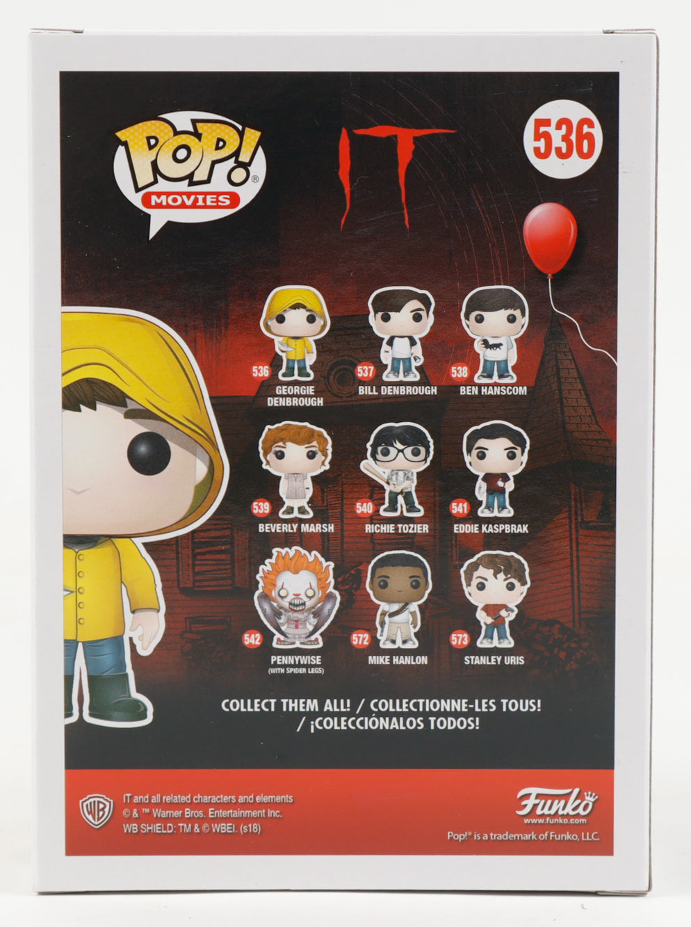 Jackson Robert Scott Signed "IT" #536 Georgie Funko Pop! Vinyl Figure (Beckett)