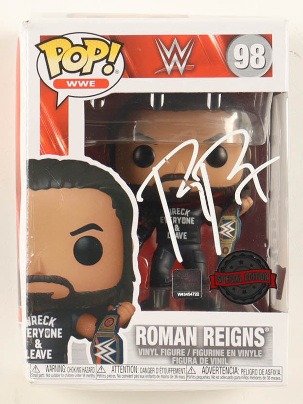 Roman Reigns Signed "WWE" #98 Funko Pop! Vinyl Figure (Fanatics)