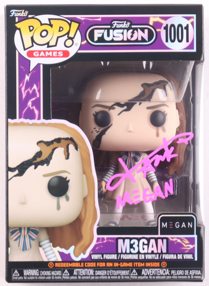 Amie Donald Signed Funko! Fusion #1001 M3gan Funko Pop! Vinyl Figure Inscribed "M3gan" (Beckett)