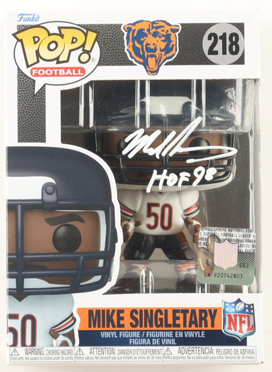 Mike Singletary Signed "Bears" #218 Funko Pop! Vinyl Figure Inscribed "HOF 98" (Beckett)