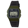 Casio Men Classic Digital Black Watch with Military Green Case - F-91WM-3ACF