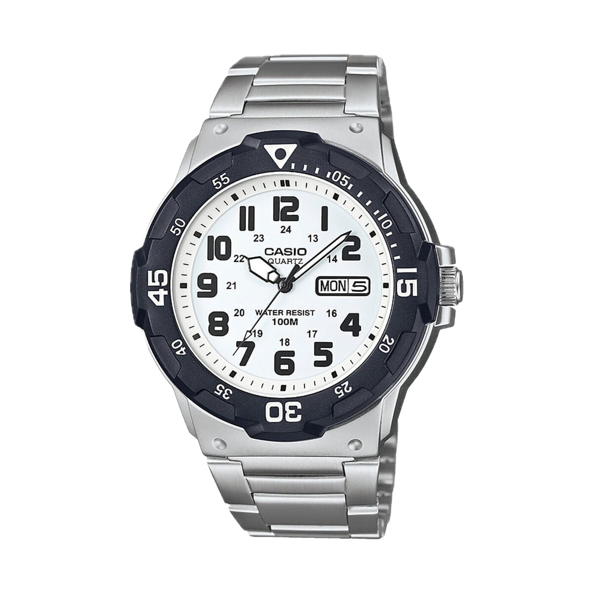 Casio Men Stainless Steel Water-Resistant Analog Watch with White Dial - MRW-200HD-7B