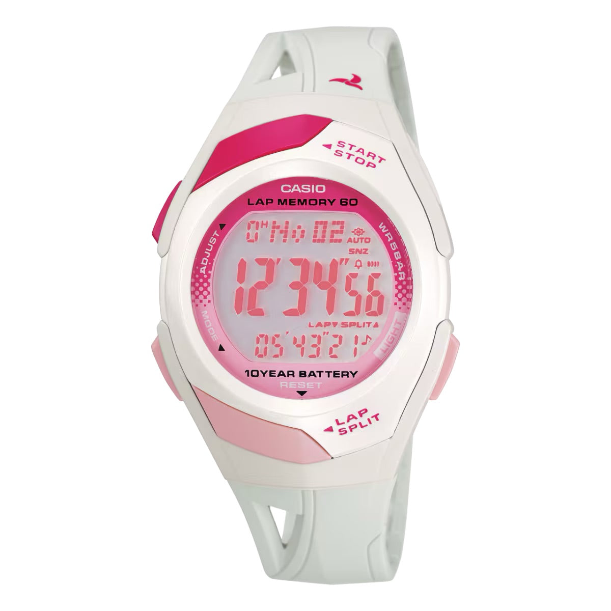 Casio Women Running Digital White Watch with Pink Dial - STR-300-7C