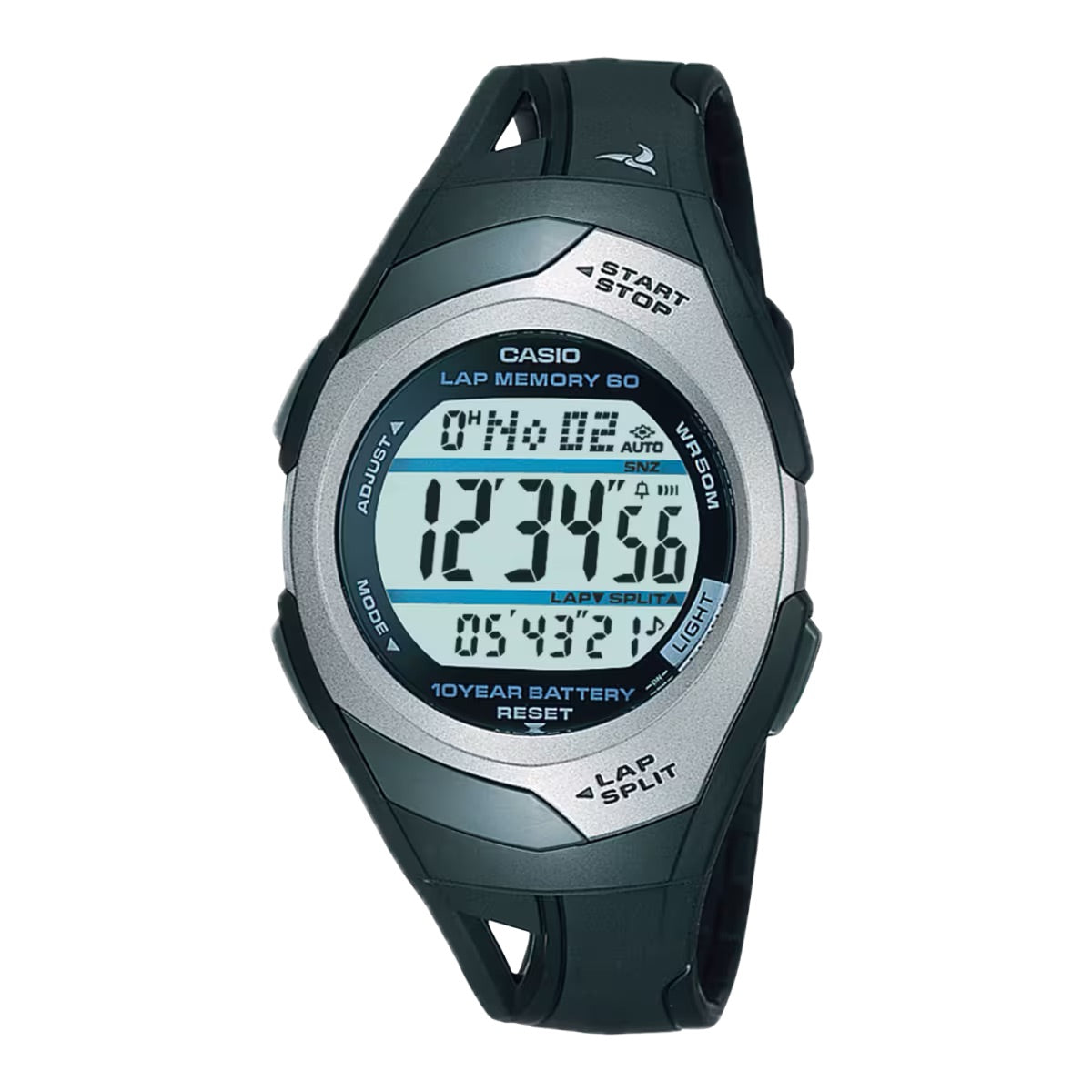 Casio Women Running Digital Watch with Green Band - STR-300C-1V