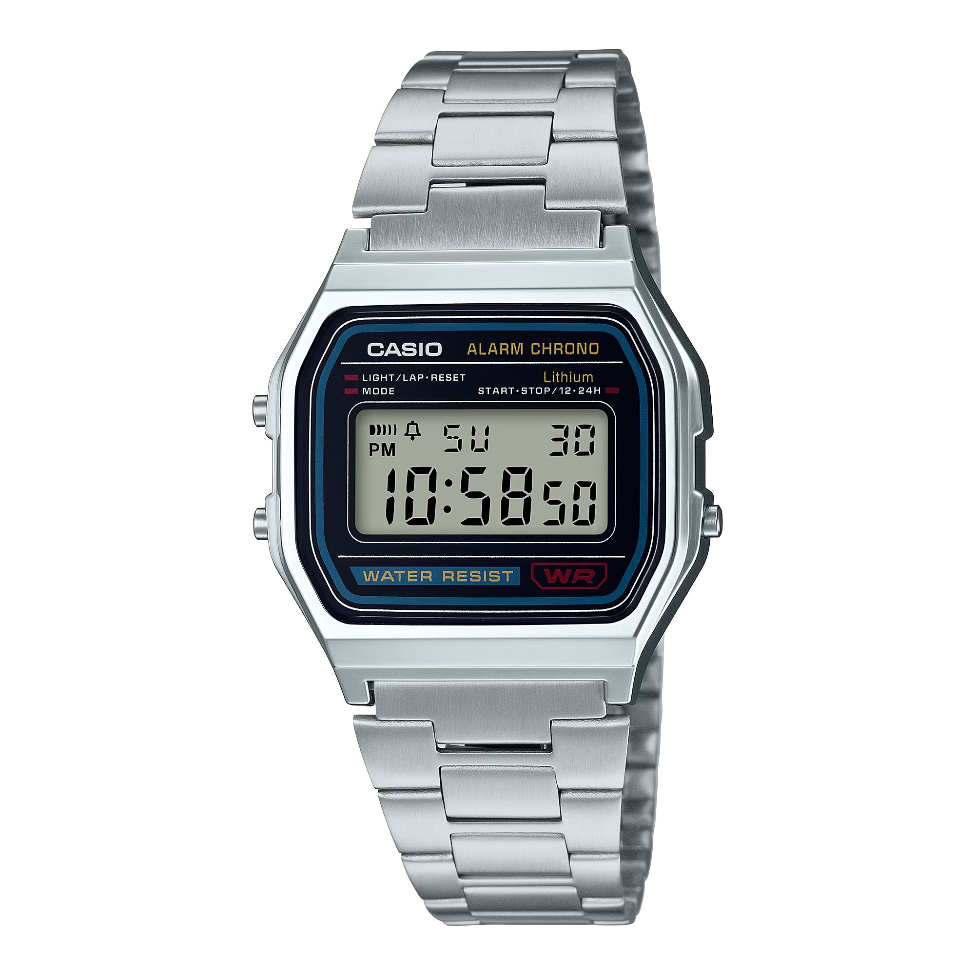 Casio Men Vintage Digital Stainless Steel Watch Silver - A-158WA-1R
