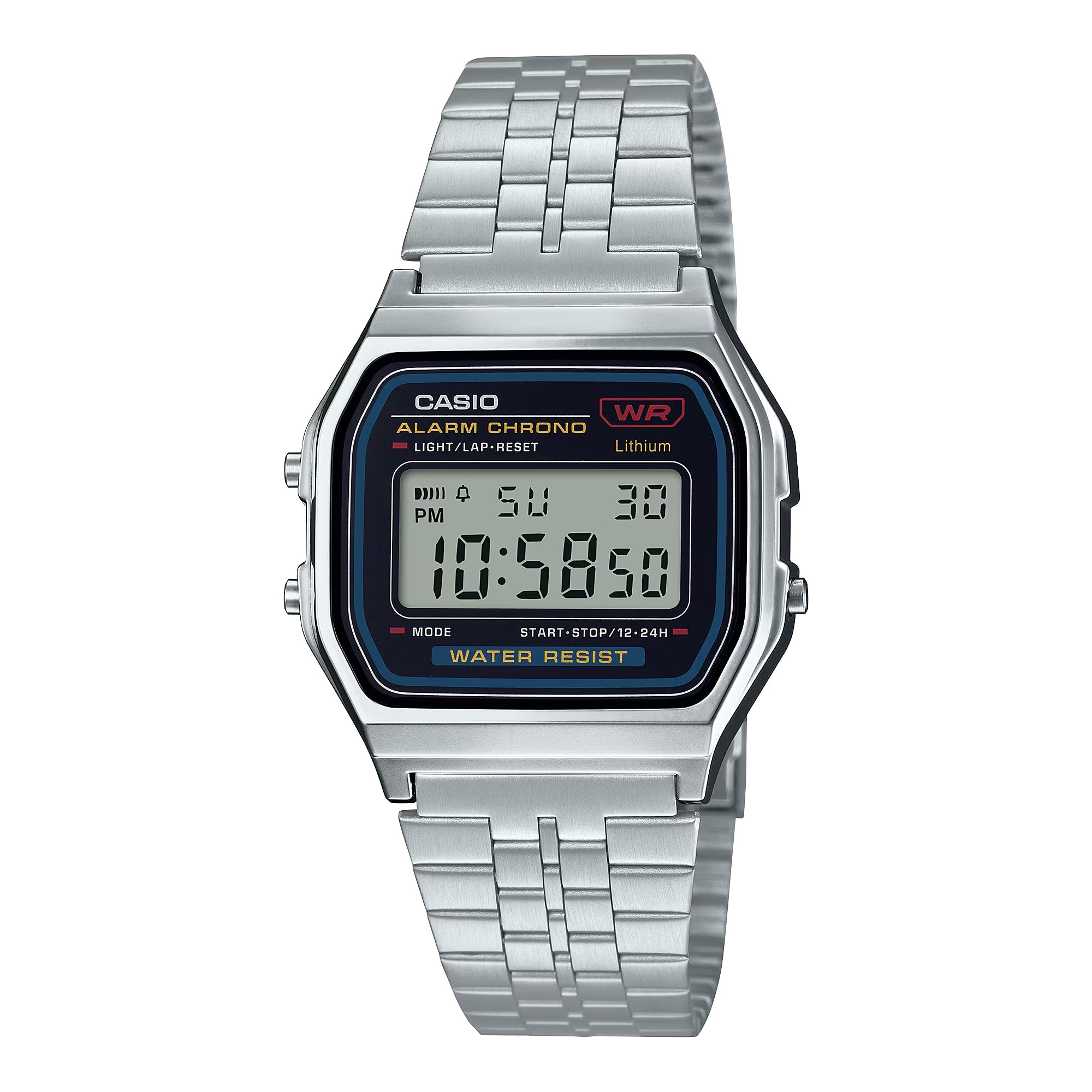 Casio Vintage Stainless Steel Digital Watch - A-159W-N1DF