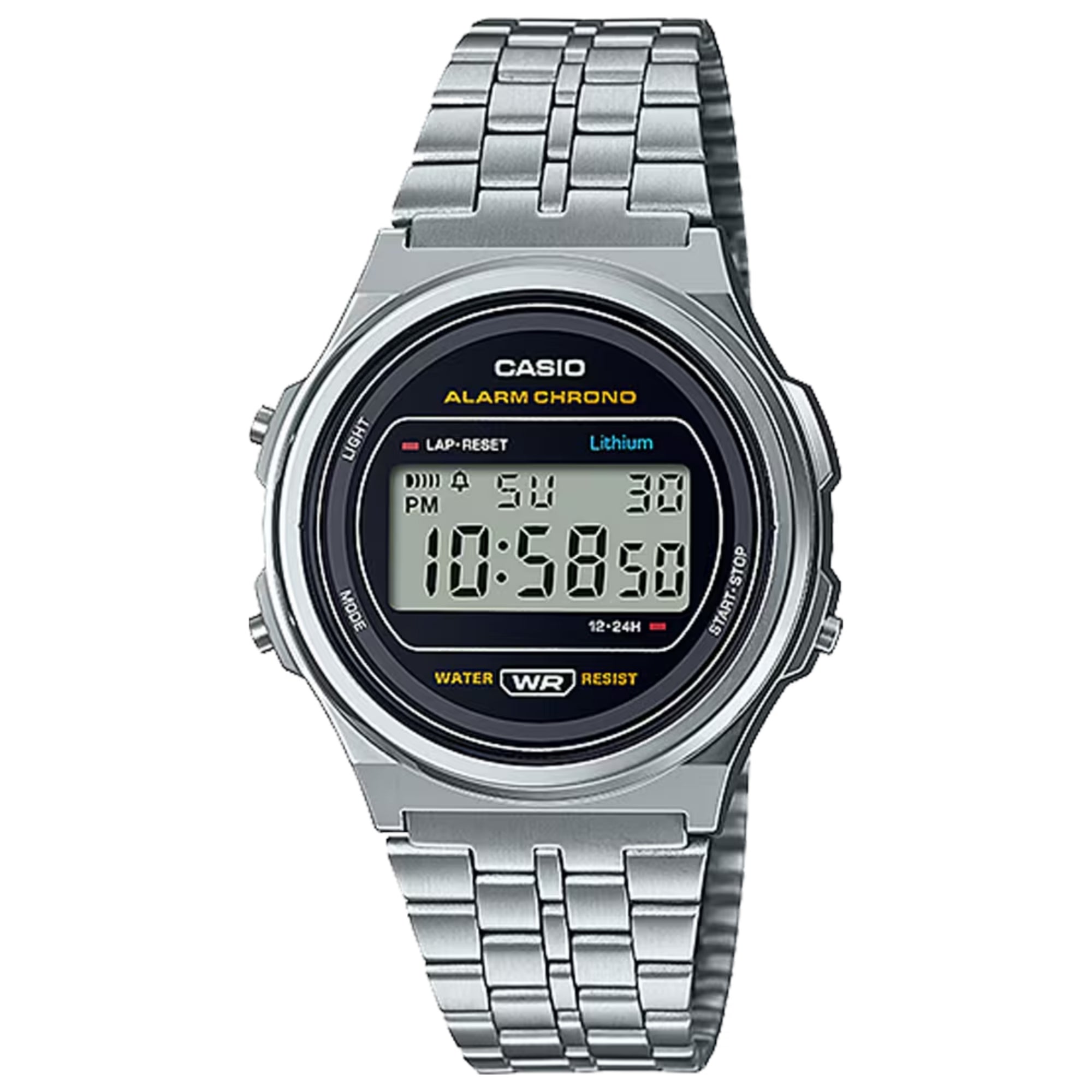 Casio Men Vintage Digital Stainless Steel Watch - A-171WE-1ACF