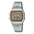 Casio Men Vintage Gold Dial Digital Stainless Steel Bracelet Watch - A158WEA-9CF