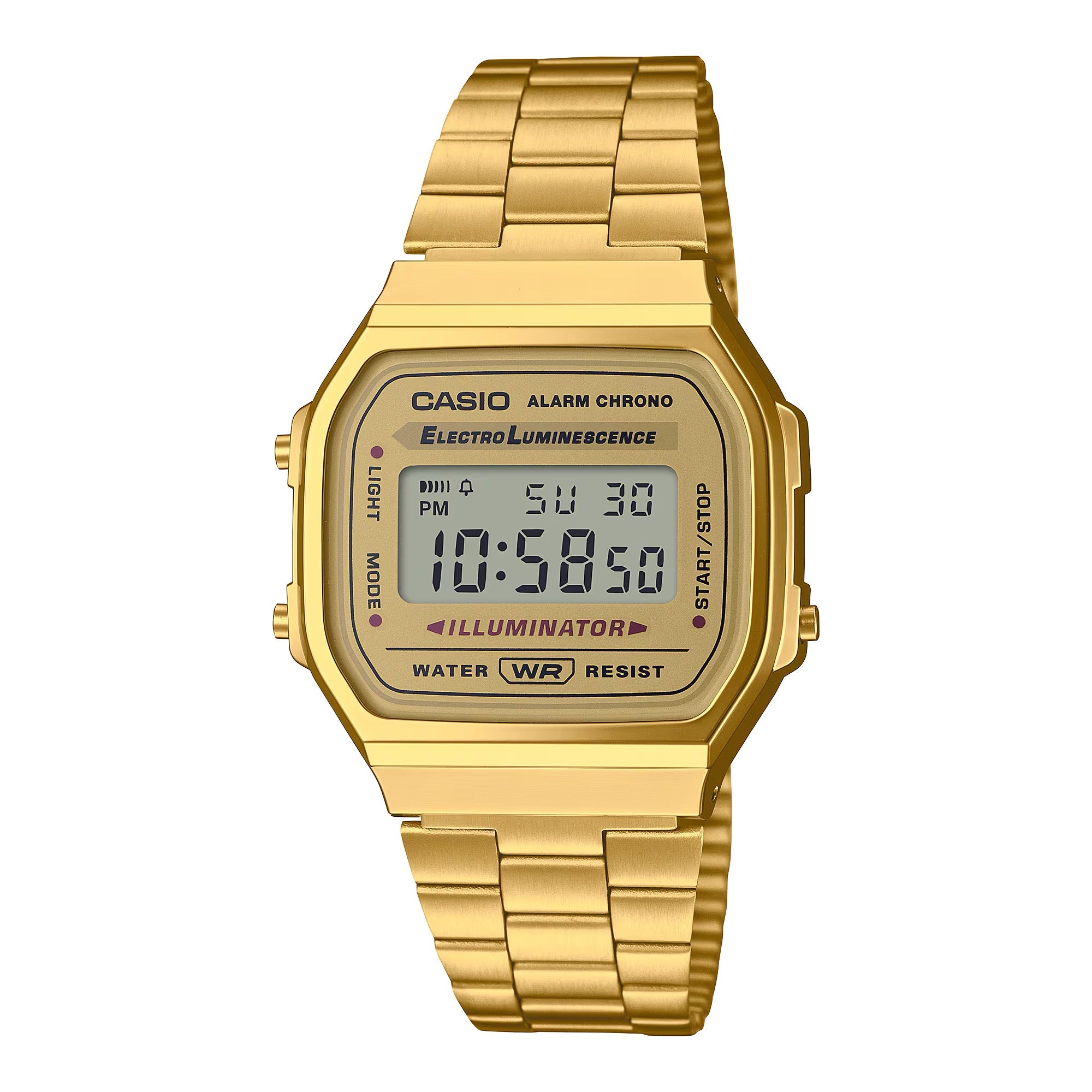 Casio Unisex Gold Digital Watch with Champagne Dial - A-168WG-9WDF