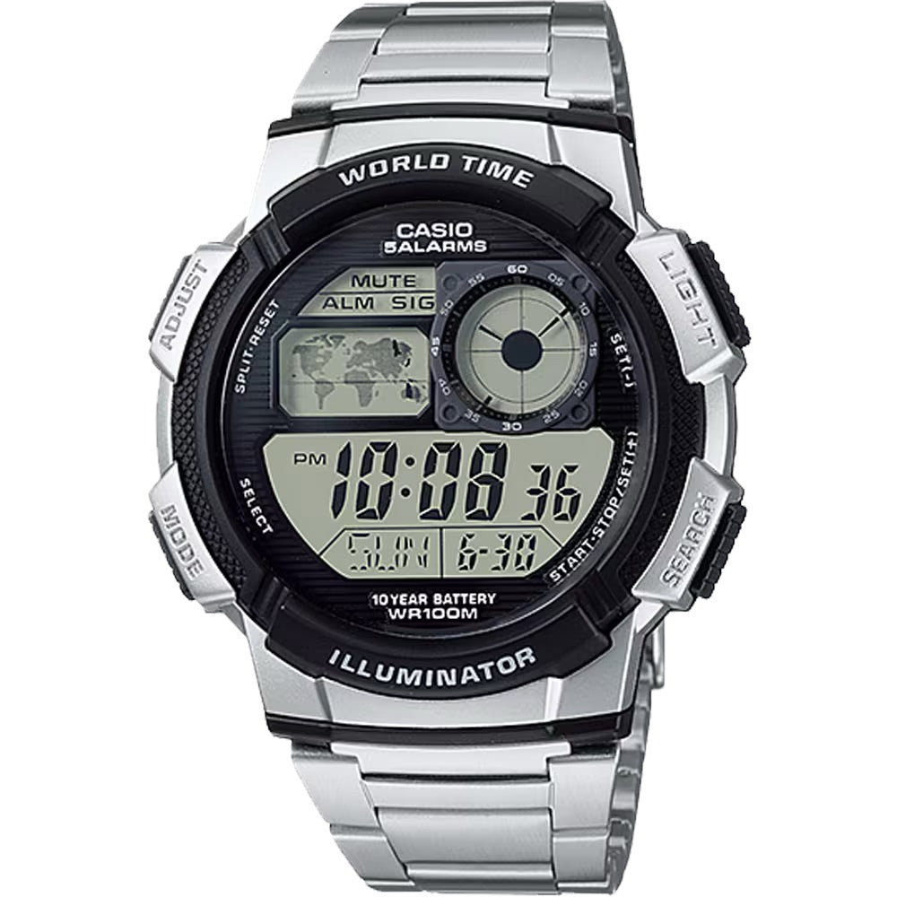 Casio Men Digital Watch with Black Dial - AE-1000WD-1AV