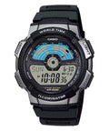 Casio Men Digital World Time Watch with Black Band Ð AE-1100W-1AV