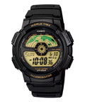 Casio Men Black Digital World Time Watch with Gold-Tone Display - AE-1100W-1BV