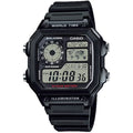 Casio Men World Time Digital Resin Strap Watch Black - AE-1200WH-1AVCF