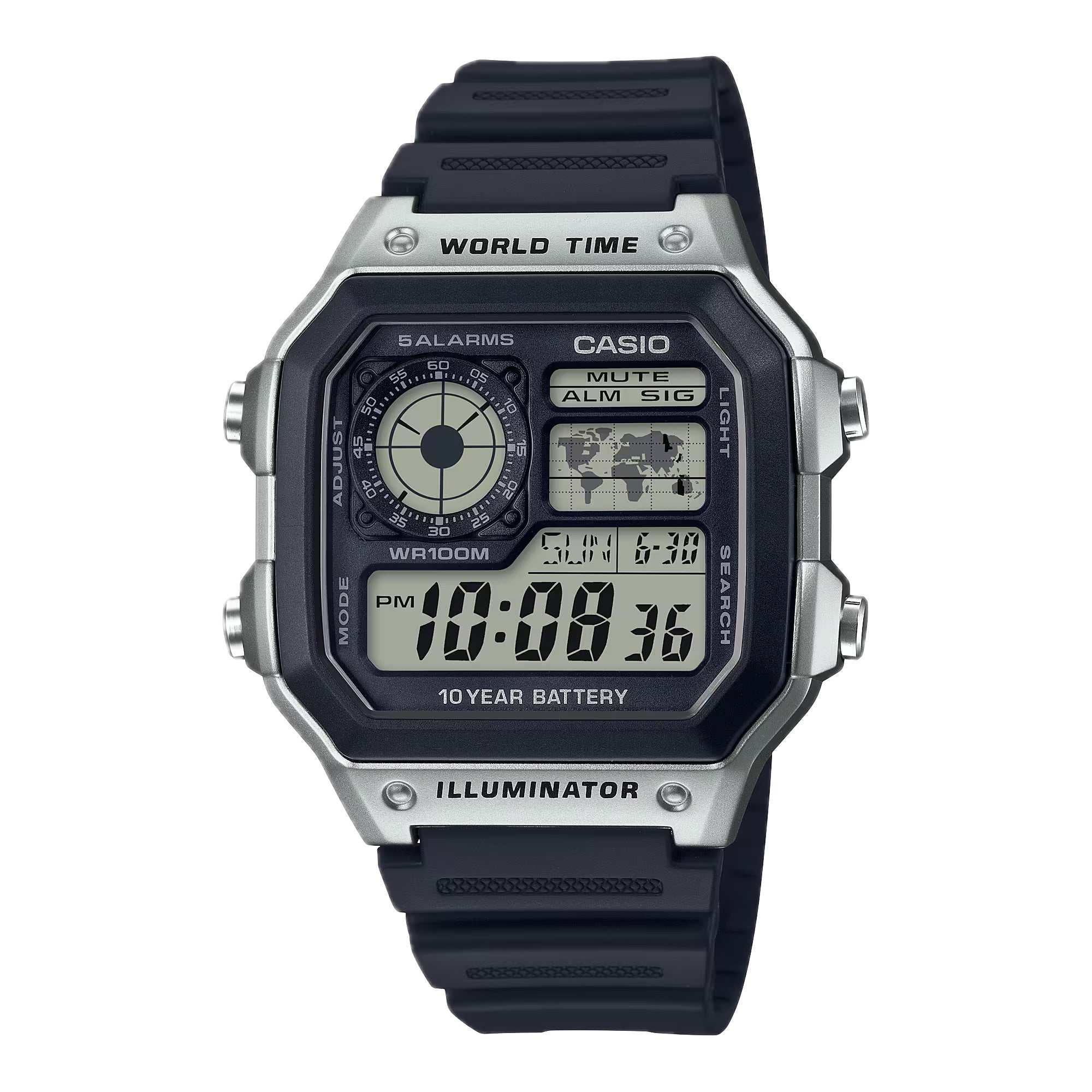 Casio Men Multifunction Digital Watch with Black Dial - AE-1200WH-1CV
