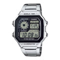 Casio Men World Time Stainless Steel Digital Watch Silver - AE-1200WHD-1AVCF