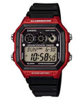 Casio Men Black and Red Digital Watch - AE-1300WH-4AVDF