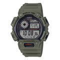 Casio Unisex Olive-Green Dial Digital World Time Watch - Casio AE_1400WH_3A