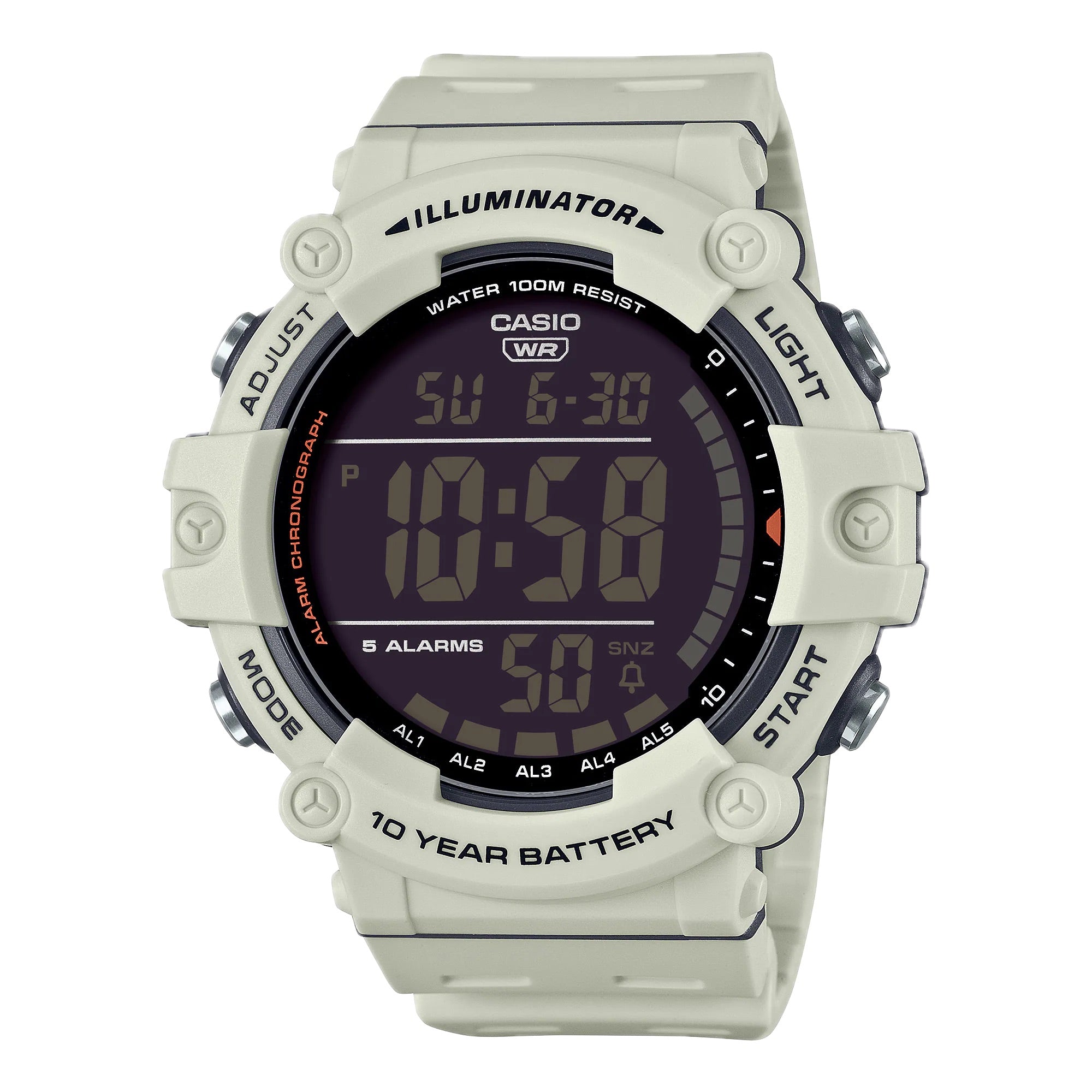 Casio Men White Digital Watch with Black Dial - AE-1500WH-8B2V