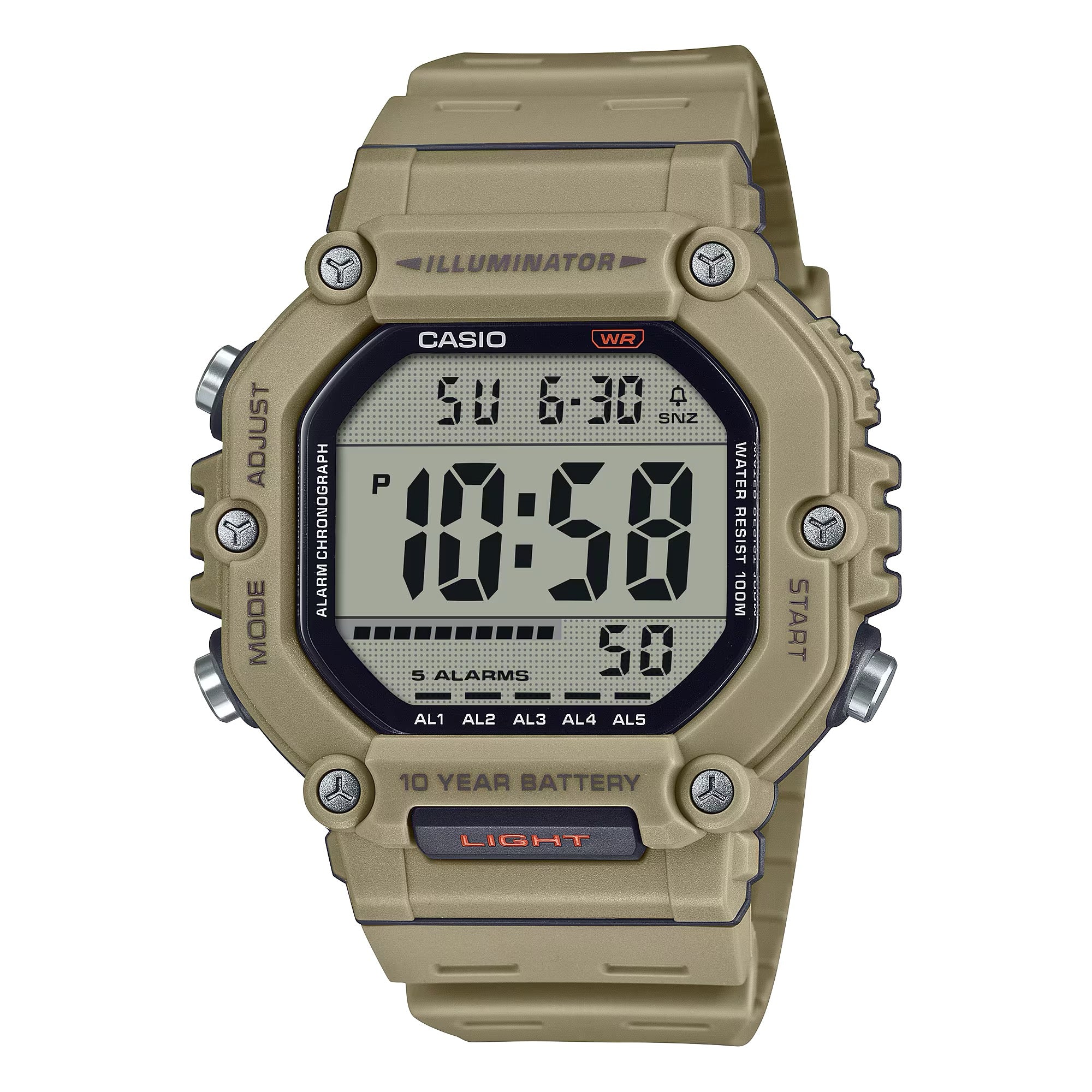 Casio Men Tan Digital Sport Watch with Grey Dial - AE-1600H-5AVCF