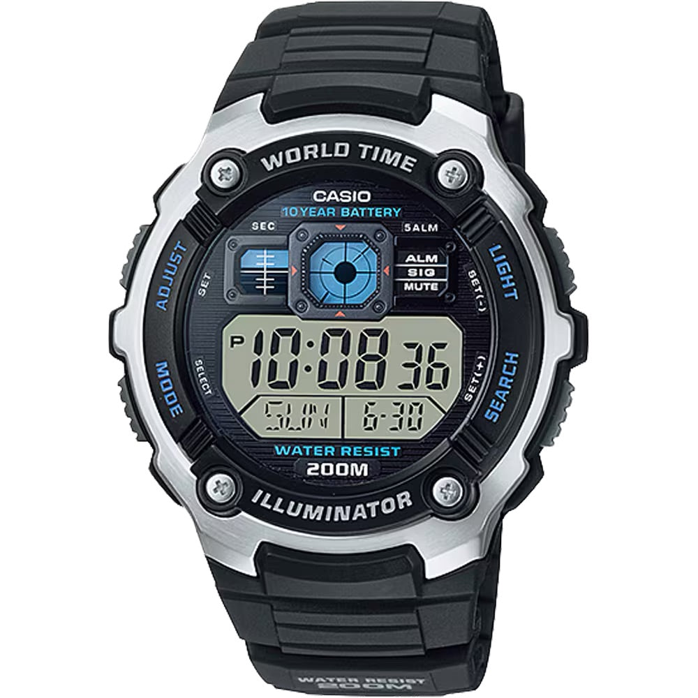 Casio Men Digital Watch with Black Dial - AE-2000W-1AV