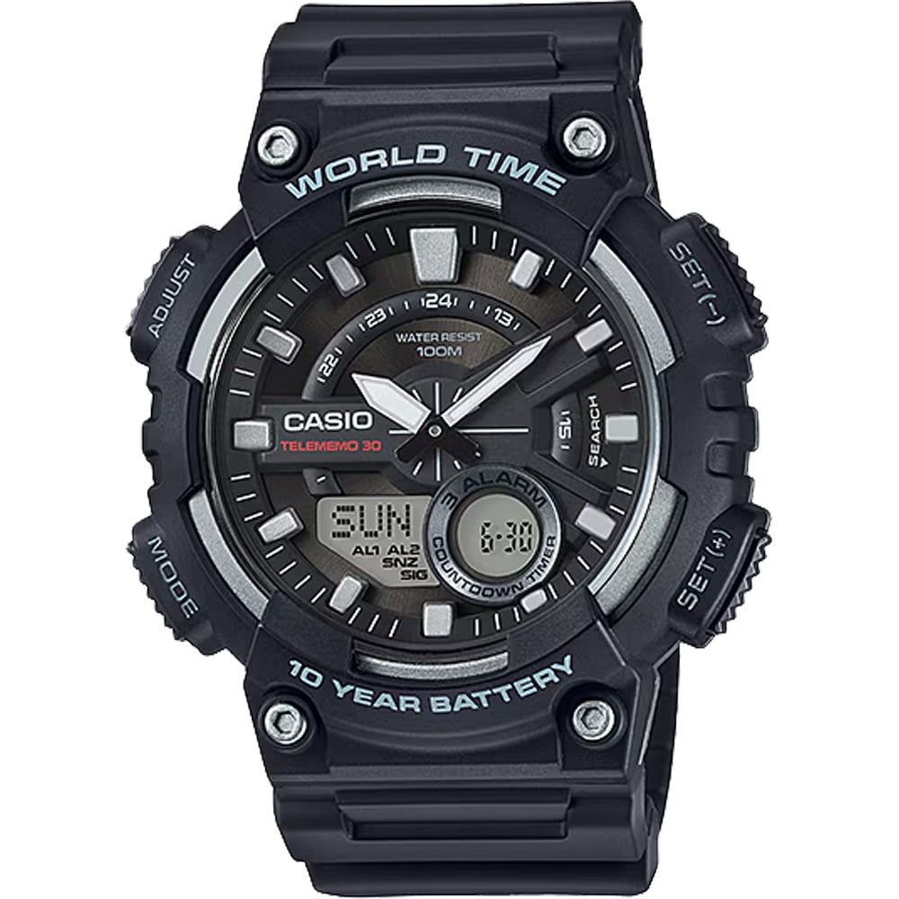 Casio Men Analog-Digital Sport Watch with Black Dial - AEQ-110W-1AV