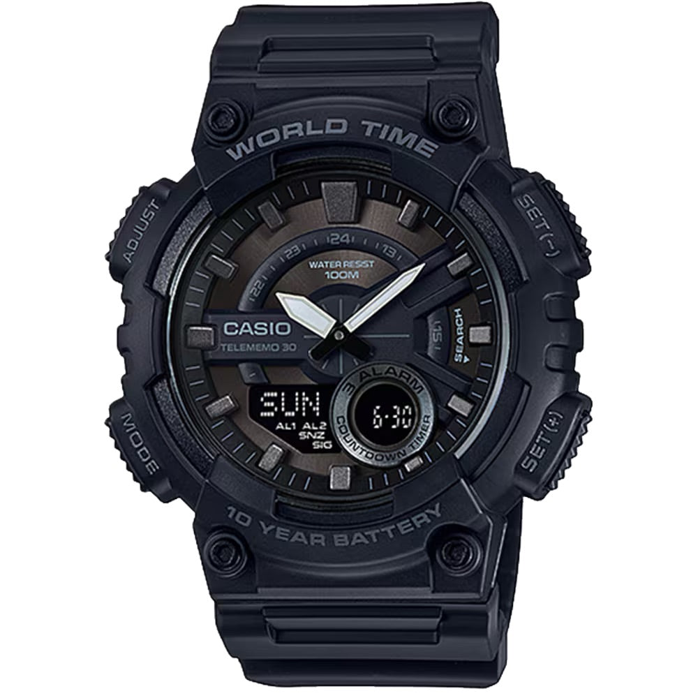 Casio Men Stealth Black Analog-Digital Watch - AEQ-110W-1BV