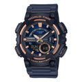 Casio Men Analog-Digital Sport Watch with Blue and Rose Gold Dial - AEQ-110W-2A3V