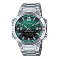 Casio Men Green Dial Analog Watch Stainless Steel Bracelet - AMW-870DA-3AVDF