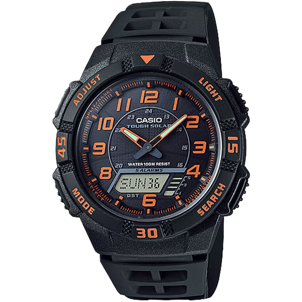 Casio Men Sport Watch with Black and Orange Dial - AQS-800W-1B2V