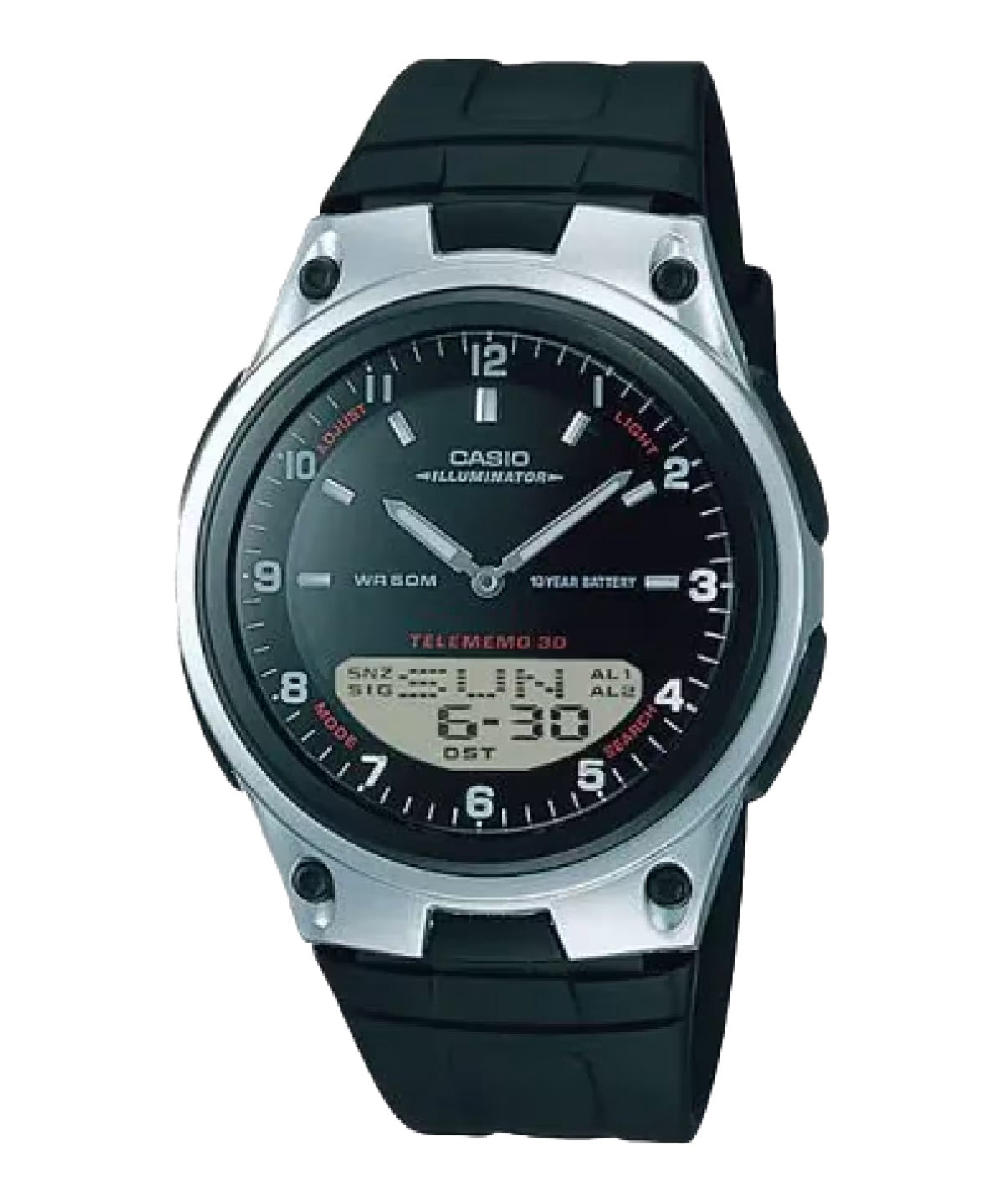 Casio Men Analog-Digital Sport Watch with Black Dial - AW-80-1AV