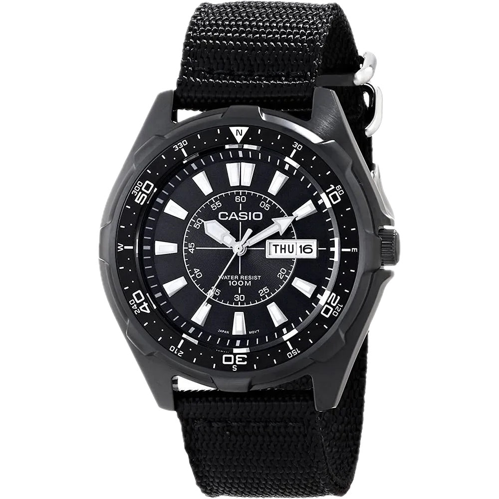 Casio Men Analog-Digital Diver-Style Watch with Black Dial - AMW-110-1AV