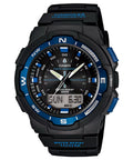 Casio Men Twin Sensor Digital Black and Blue Compass Watch - SGW-500H-2BV