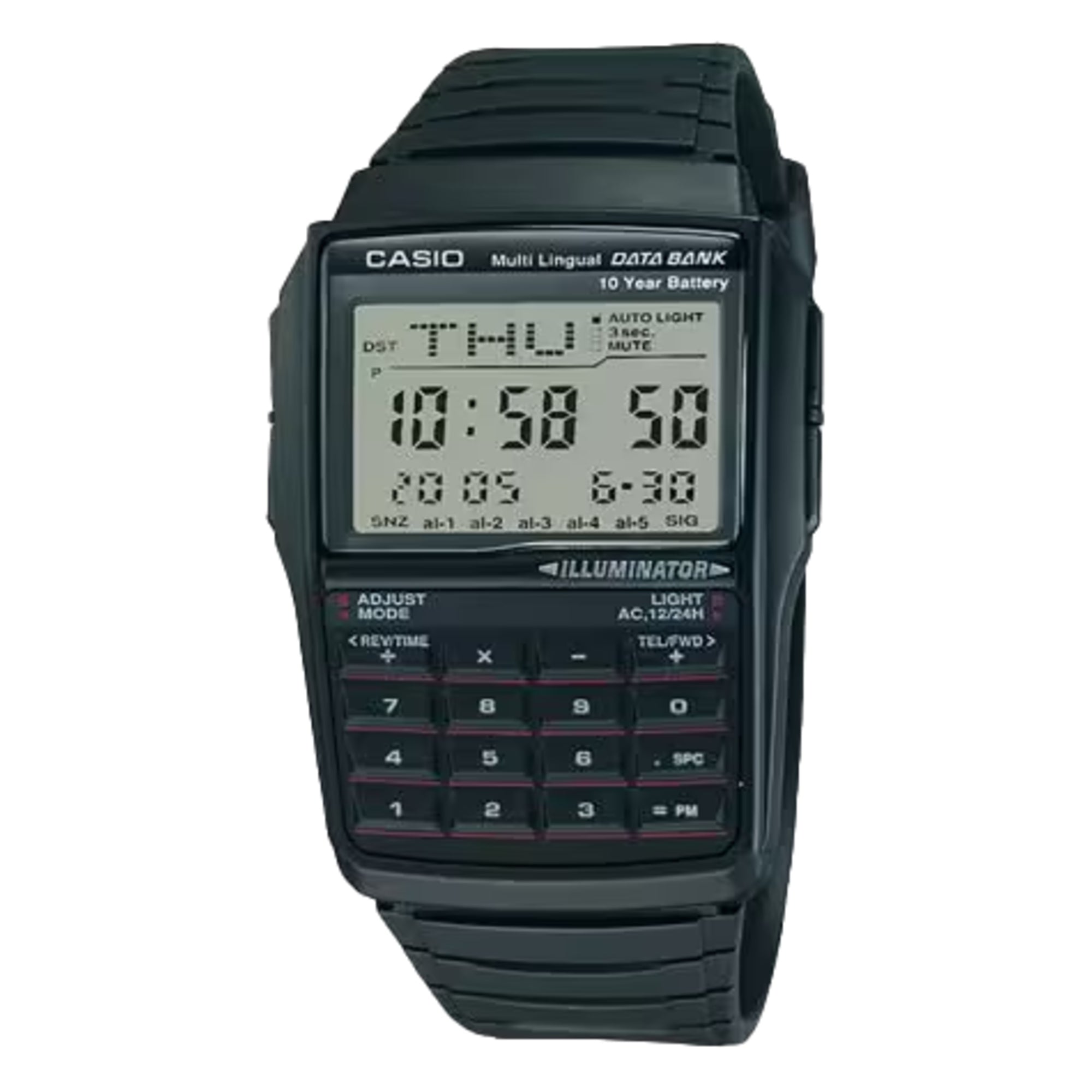 Casio Men Data Bank Digital Calculator Resin Watch Black - DBC-32-1ACF