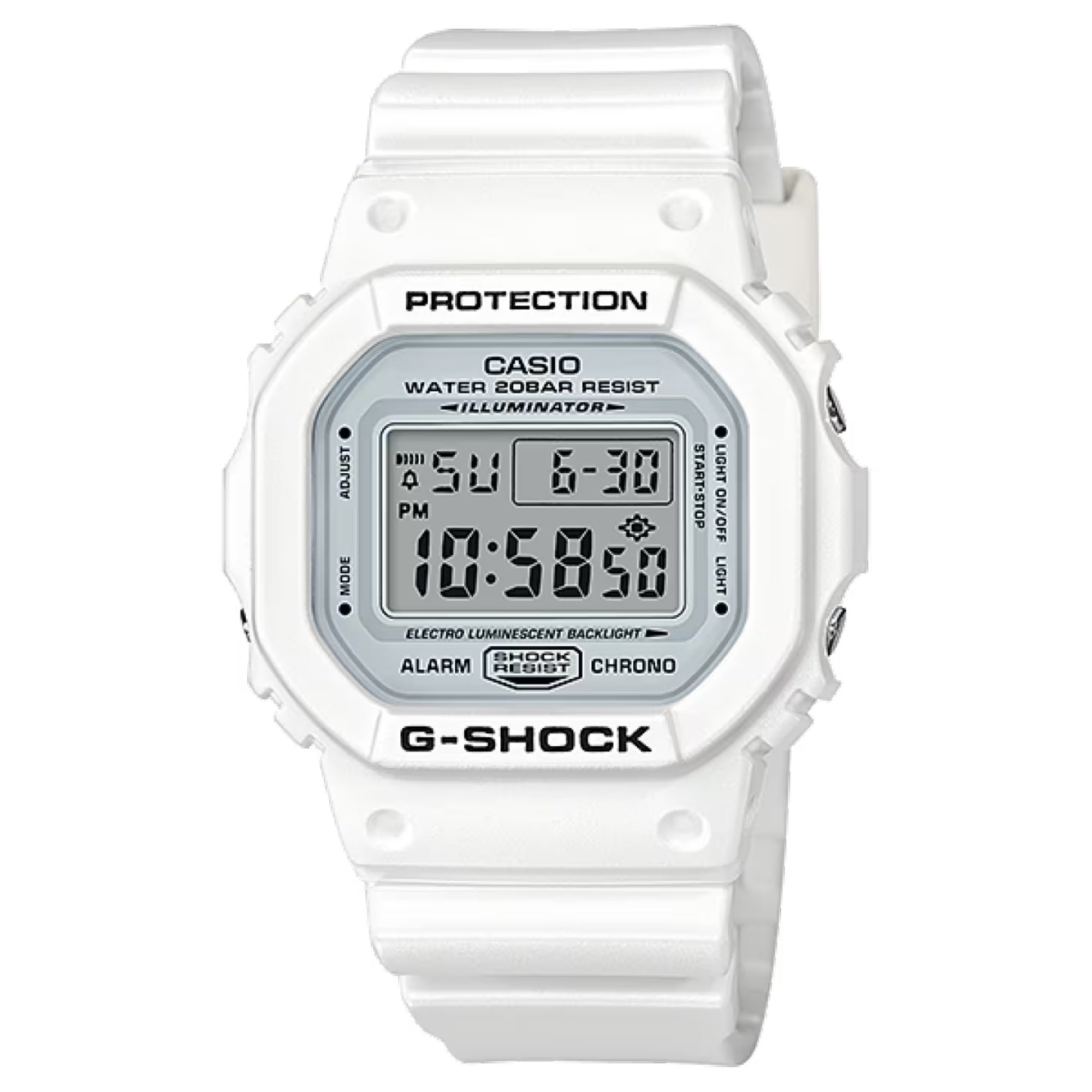 Casio G-SHOCK Men White Dial Digital Watch White Resin Strap - DW-5600MW-7DR