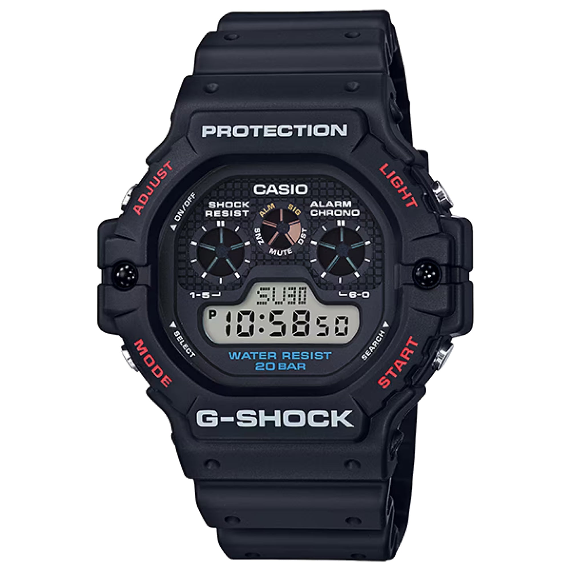 Casio G-SHOCK Men Black Dial Digital Watch Black Resin Strap - DW-5900-1DR