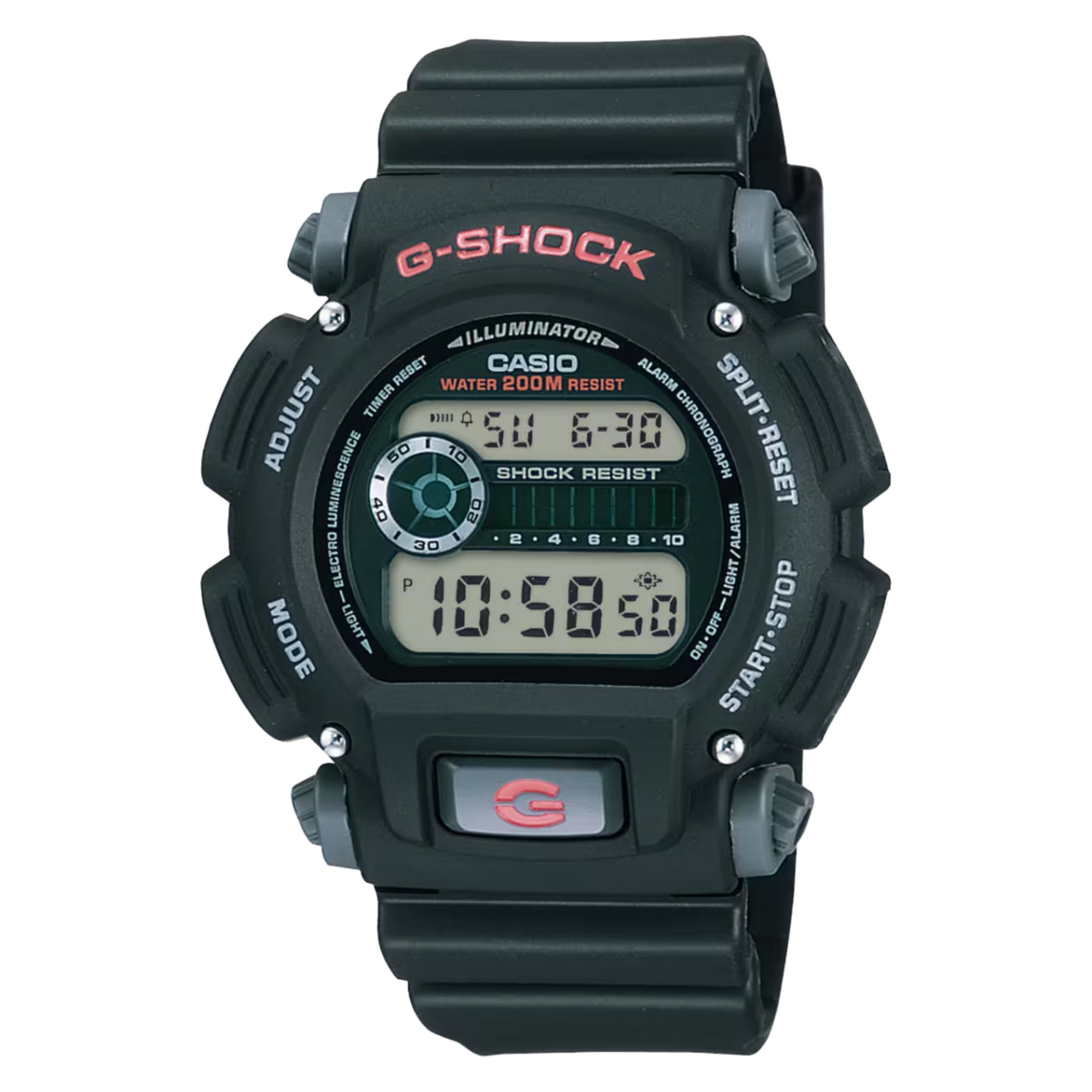 Casio G-SHOCK Men Black Dial Digital Watch Black Resin Strap - DW-9052-1VDR