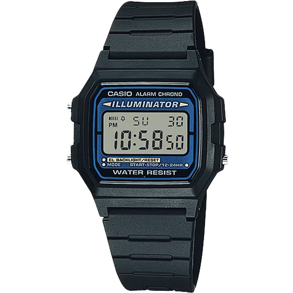 Casio Men Illuminator Digital Watch with Blue Backlight - F-105W-1A