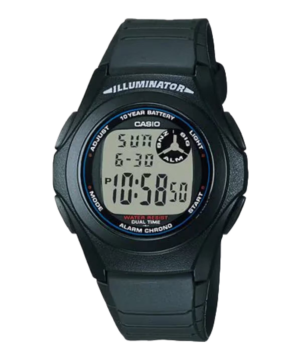 Casio Men Classic Digital Watch with Black Resin Band - F-200W-1AV