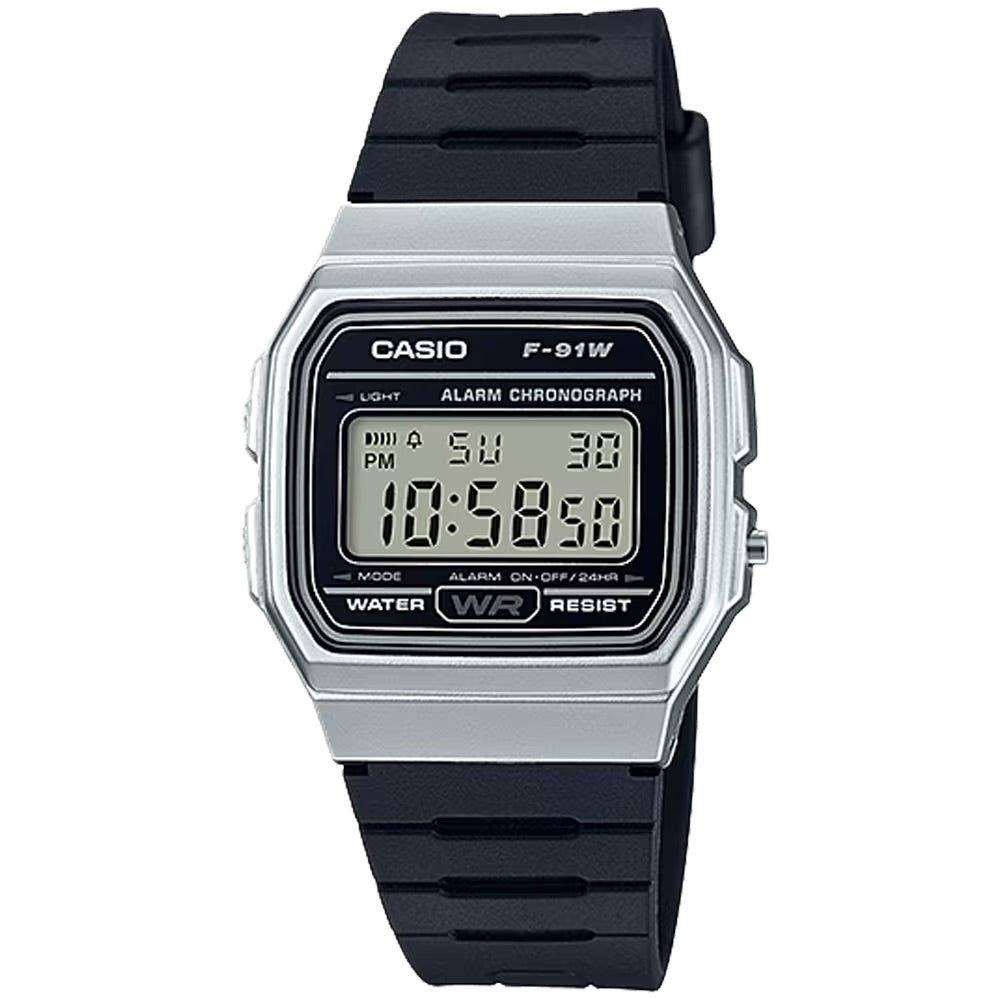 Casio Men Classic Digital Watch with Silver Case - F-91WM-7ACF