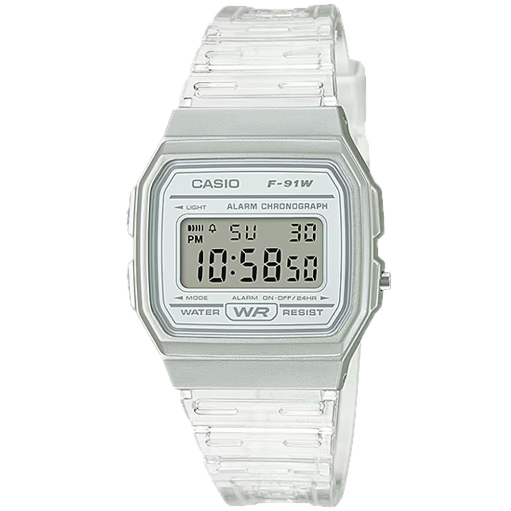 Casio Men Transparent White Digital Watch - F-91WS-7CF