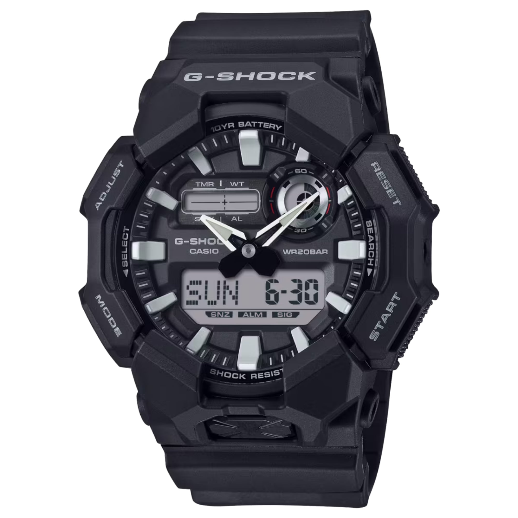 Casio G-SHOCK Men Black Dial Analog Watch Black Resin Strap - GA-010-1ADR