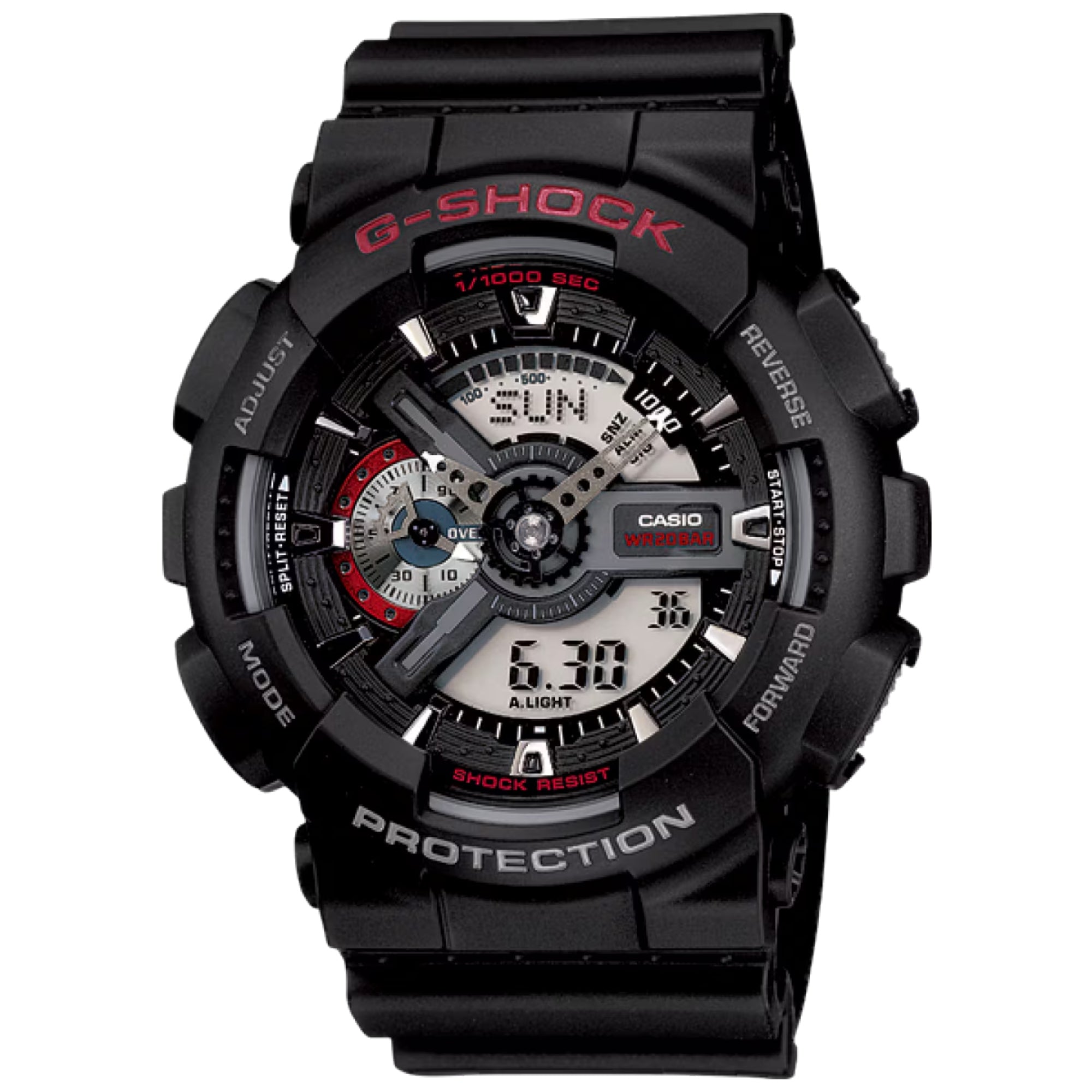 Casio G-SHOCK Men Black Dial Analog/Digital Watch Black Resin Strap - GA-110-1AHDR