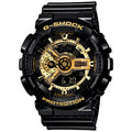 Casio G-SHOCK Men Black and Gold Dial Analog Watch Black Resin Strap - GA-110GB-1AD