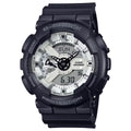 Casio G-SHOCK Men Black and Silver Dial Analog/Digital Watch Black Resin Strap - GA-110WD-1ADR