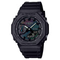 Casio G-SHOCK Men Black and Rainbow Vapor Accents Dial Analog/Digital Watch Black Resin Strap