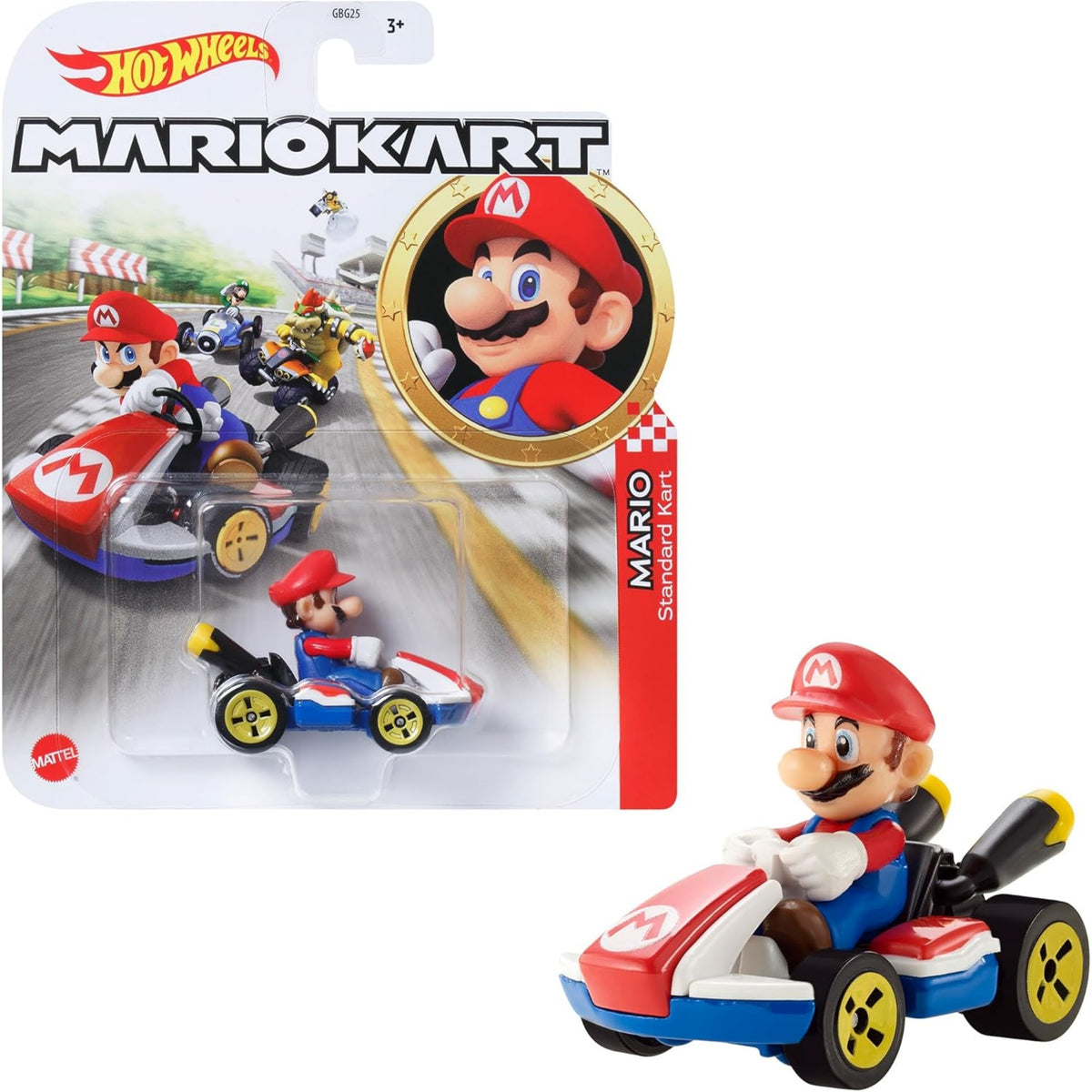 Hot Wheels Mario Kart Replica Diecast Mario Red