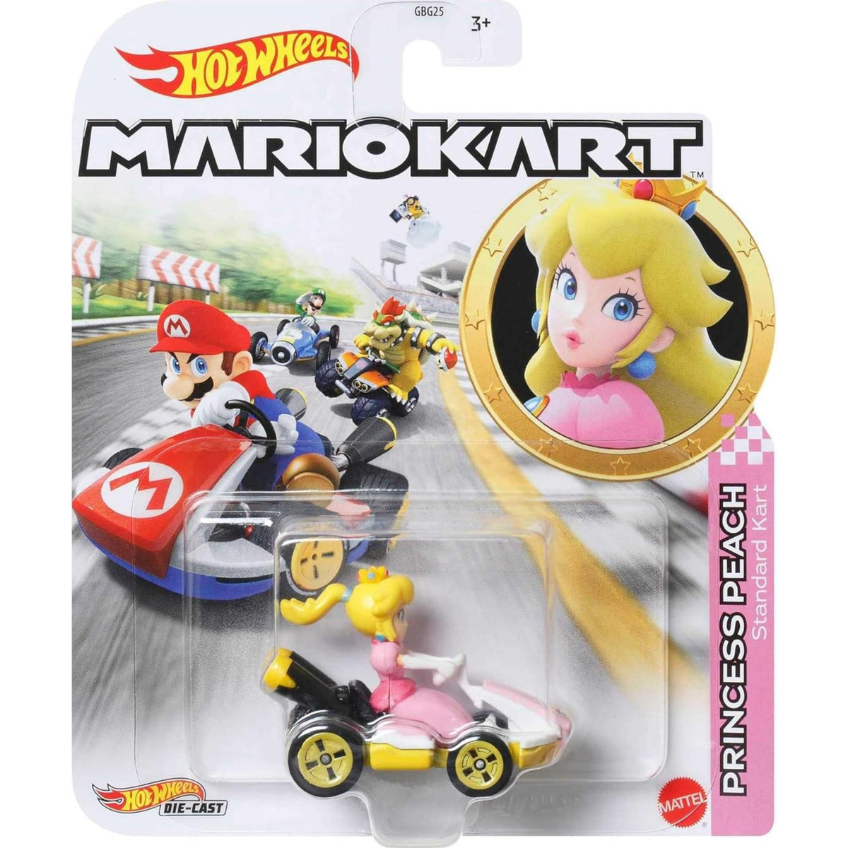 Hot Wheels Mario Kart Replica Diecast Princess Peach Pink