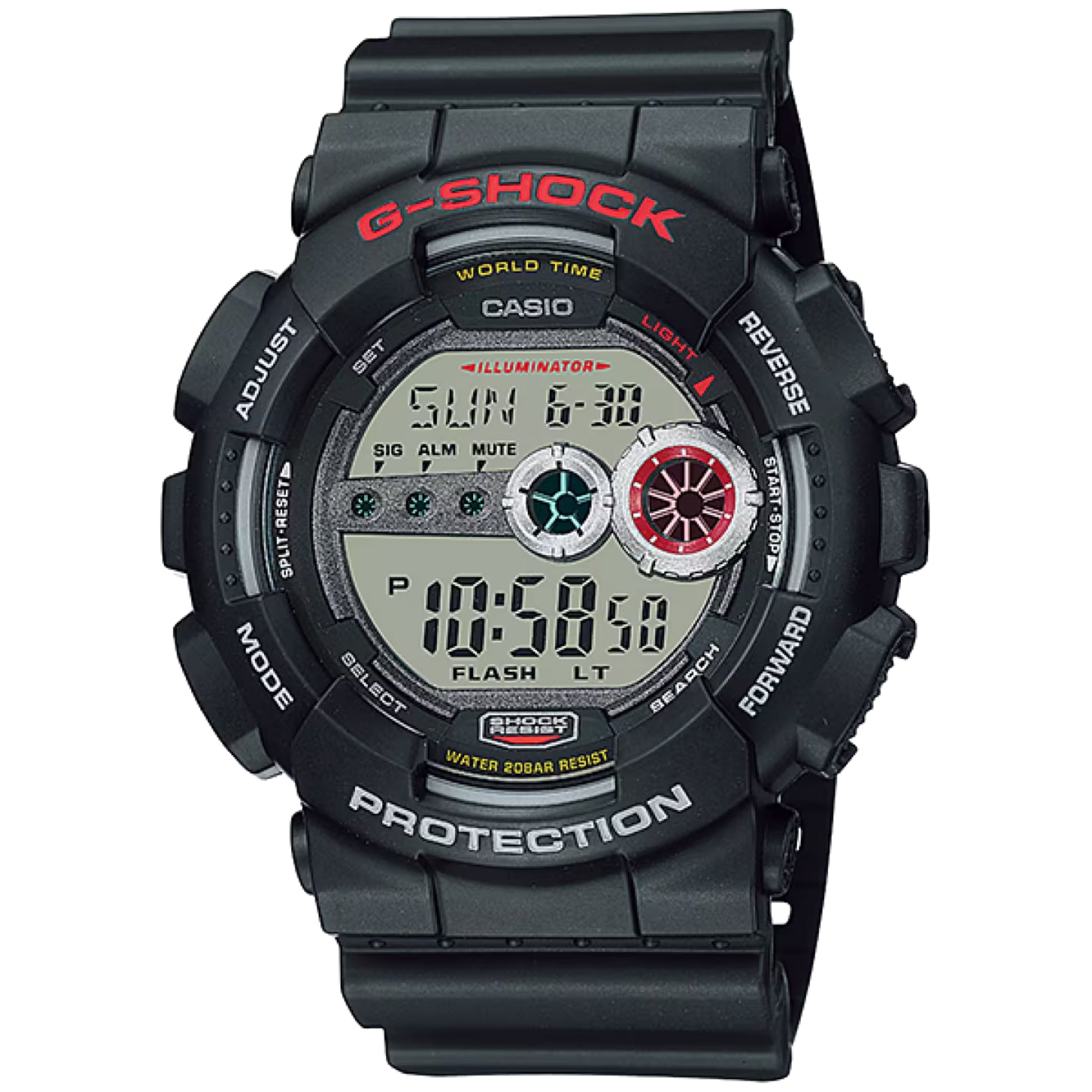 Casio G-SHOCK Men Black Dial Digital Watch Black Resin Strap - GD-100-1ADR
